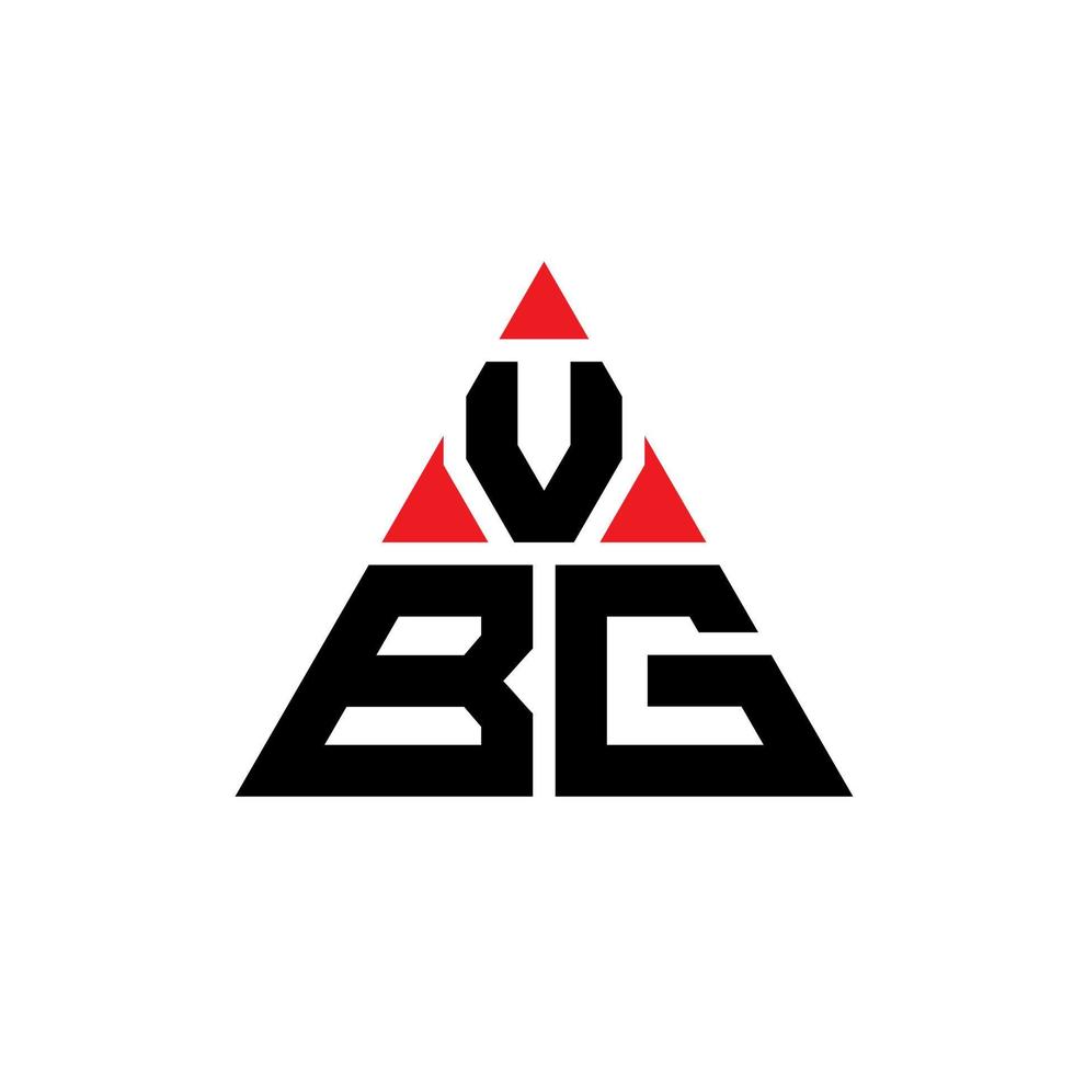 vbg triangel bokstavslogotypdesign med triangelform. vbg triangel logotyp design monogram. vbg triangel vektor logotyp mall med röd färg. vbg triangulär logotyp enkel, elegant och lyxig logotyp.