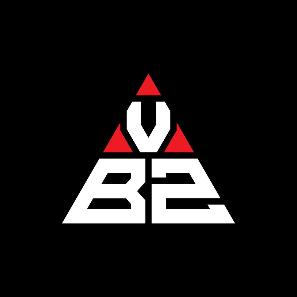 vbz triangel bokstavslogotypdesign med triangelform. vbz triangel logotyp design monogram. vbz triangel vektor logotyp mall med röd färg. vbz triangulär logotyp enkel, elegant och lyxig logotyp.