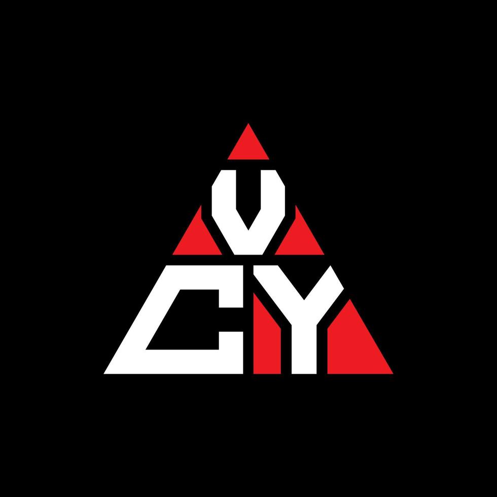 vcy-Dreieck-Buchstaben-Logo-Design mit Dreiecksform. VCY-Dreieck-Logo-Design-Monogramm. VCY-Dreieck-Vektor-Logo-Vorlage mit roter Farbe. vcy dreieckiges Logo einfaches, elegantes und luxuriöses Logo. vektor