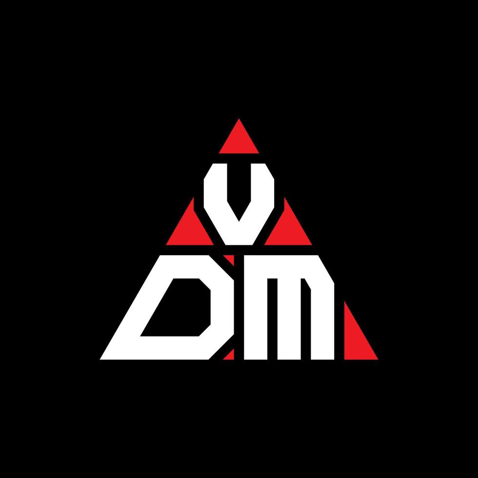 vdm-Dreieck-Buchstaben-Logo-Design mit Dreiecksform. vdm-Dreieck-Logo-Design-Monogramm. vdm-Dreieck-Vektor-Logo-Vorlage mit roter Farbe. vdm dreieckiges Logo einfaches, elegantes und luxuriöses Logo. vektor