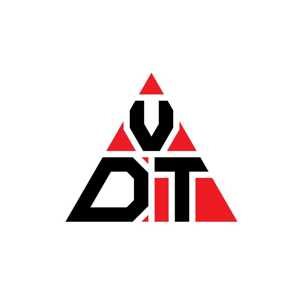 vdt-Dreieck-Buchstaben-Logo-Design mit Dreiecksform. vdt-Dreieck-Logo-Design-Monogramm. vdt-Dreieck-Vektor-Logo-Vorlage mit roter Farbe. vdt dreieckiges Logo einfaches, elegantes und luxuriöses Logo. vektor