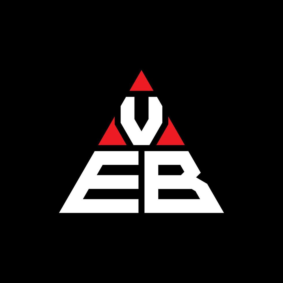 VEB-Dreieck-Buchstaben-Logo-Design mit Dreiecksform. Veb-Dreieck-Logo-Design-Monogramm. VEB-Dreieck-Vektor-Logo-Vorlage mit roter Farbe. veb dreieckiges Logo einfaches, elegantes und luxuriöses Logo. vektor