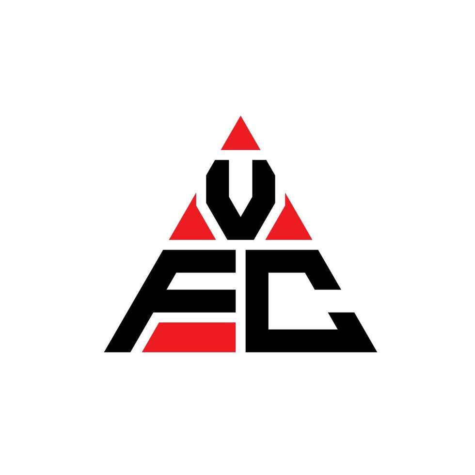 vfc triangel bokstavslogotypdesign med triangelform. vfc triangel logotyp design monogram. vfc triangel vektor logotyp mall med röd färg. vfc triangulär logotyp enkel, elegant och lyxig logotyp.