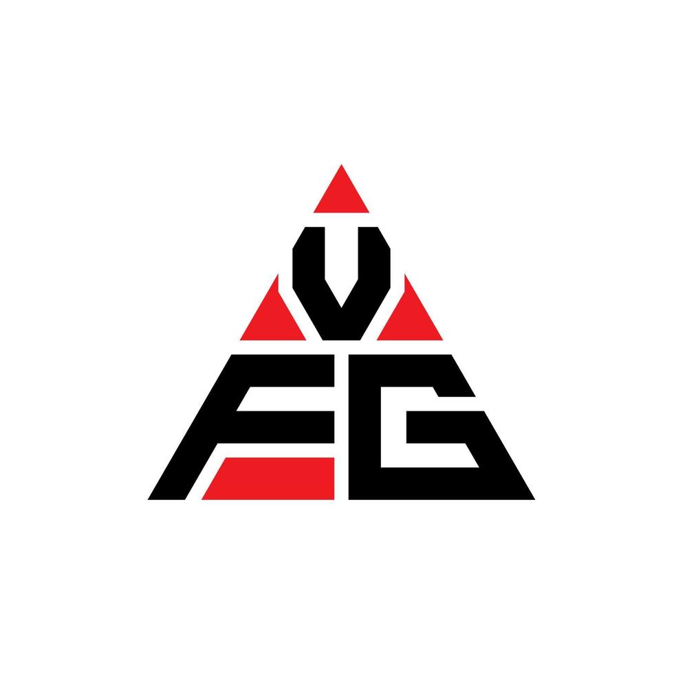 vfg-Dreieck-Buchstaben-Logo-Design mit Dreiecksform. vfg-Dreieck-Logo-Design-Monogramm. vfg-Dreieck-Vektor-Logo-Vorlage mit roter Farbe. vfg dreieckiges Logo einfaches, elegantes und luxuriöses Logo. vektor