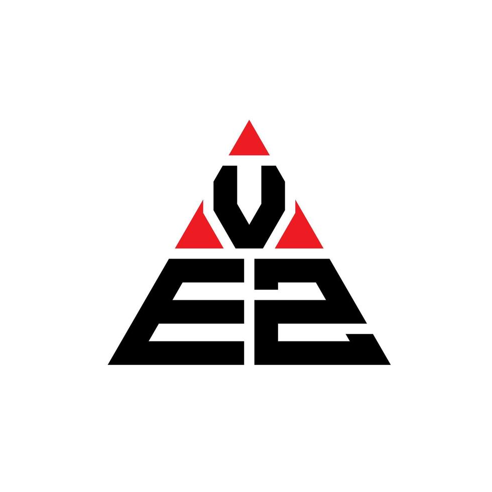 Vez-Dreieck-Buchstaben-Logo-Design mit Dreiecksform. Vez-Dreieck-Logo-Design-Monogramm. Vez-Dreieck-Vektor-Logo-Vorlage mit roter Farbe. Vez dreieckiges Logo einfaches, elegantes und luxuriöses Logo. vektor