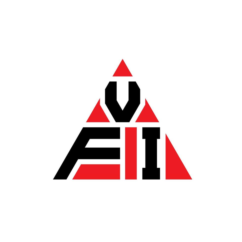 Vfi-Dreieck-Buchstaben-Logo-Design mit Dreiecksform. VFI-Dreieck-Logo-Design-Monogramm. VFI-Dreieck-Vektor-Logo-Vorlage mit roter Farbe. vfi dreieckiges Logo einfaches, elegantes und luxuriöses Logo. vektor