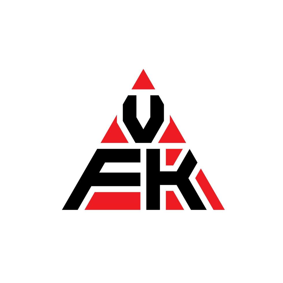 vfk-Dreieck-Buchstaben-Logo-Design mit Dreiecksform. vfk-Dreieck-Logo-Design-Monogramm. vfk-Dreieck-Vektor-Logo-Vorlage mit roter Farbe. vfk dreieckiges Logo einfaches, elegantes und luxuriöses Logo. vektor