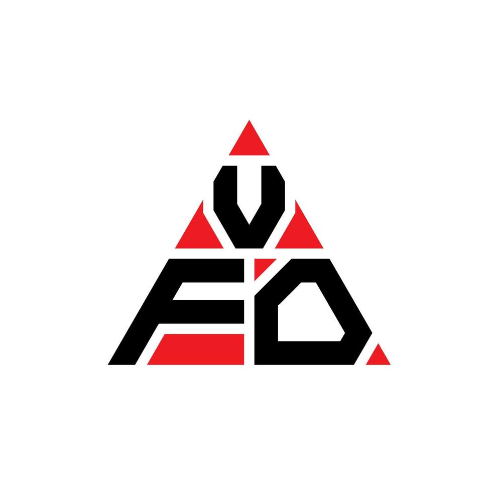 vfo triangel bokstavslogotypdesign med triangelform. vfo triangel logotyp design monogram. vfo triangel vektor logotyp mall med röd färg. vfo triangulär logotyp enkel, elegant och lyxig logotyp.