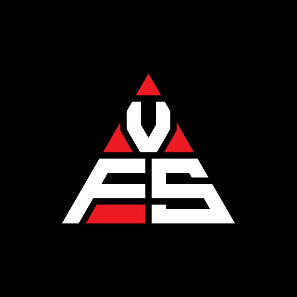 vfs triangel bokstavslogotypdesign med triangelform. vfs triangel logotyp design monogram. vfs triangel vektor logotyp mall med röd färg. vfs triangulära logotyp enkel, elegant och lyxig logotyp.
