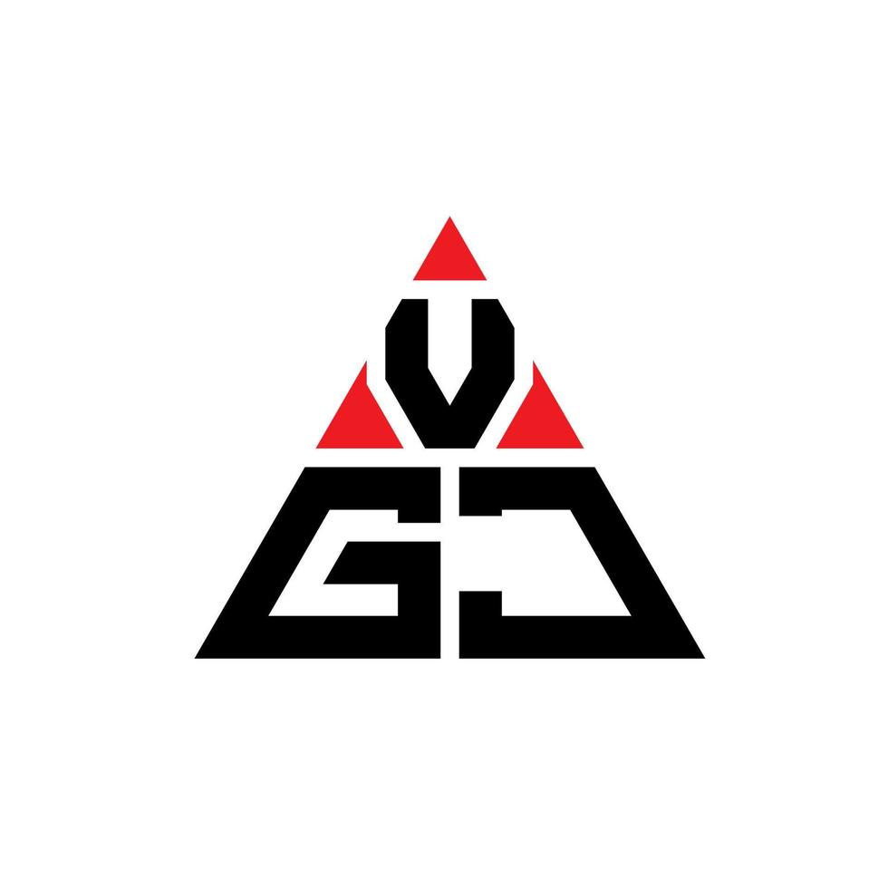 vgj Dreiecksbuchstaben-Logo-Design mit Dreiecksform. vgj-Dreieck-Logo-Design-Monogramm. vgj-Dreieck-Vektor-Logo-Vorlage mit roter Farbe. vgj dreieckiges Logo einfaches, elegantes und luxuriöses Logo. vektor