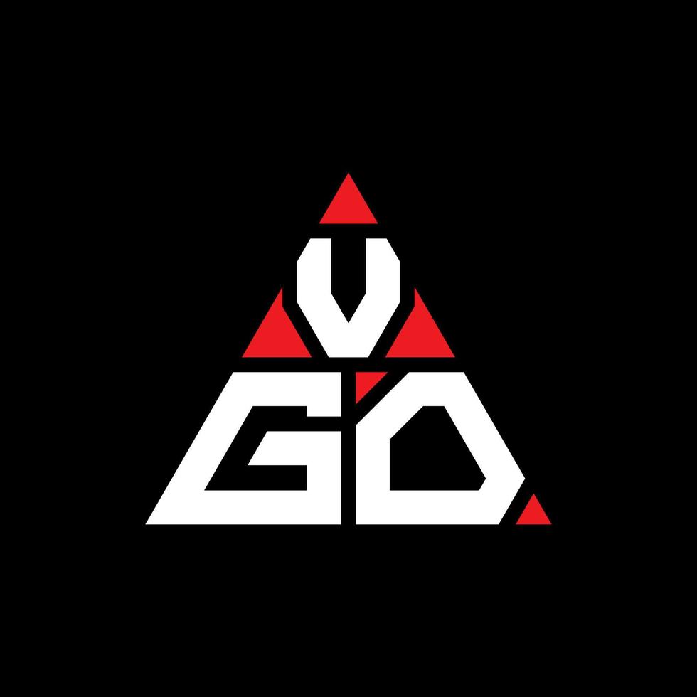 vgo triangel bokstavslogotypdesign med triangelform. vgo triangel logotyp design monogram. vgo triangel vektor logotyp mall med röd färg. vgo triangulär logotyp enkel, elegant och lyxig logotyp.