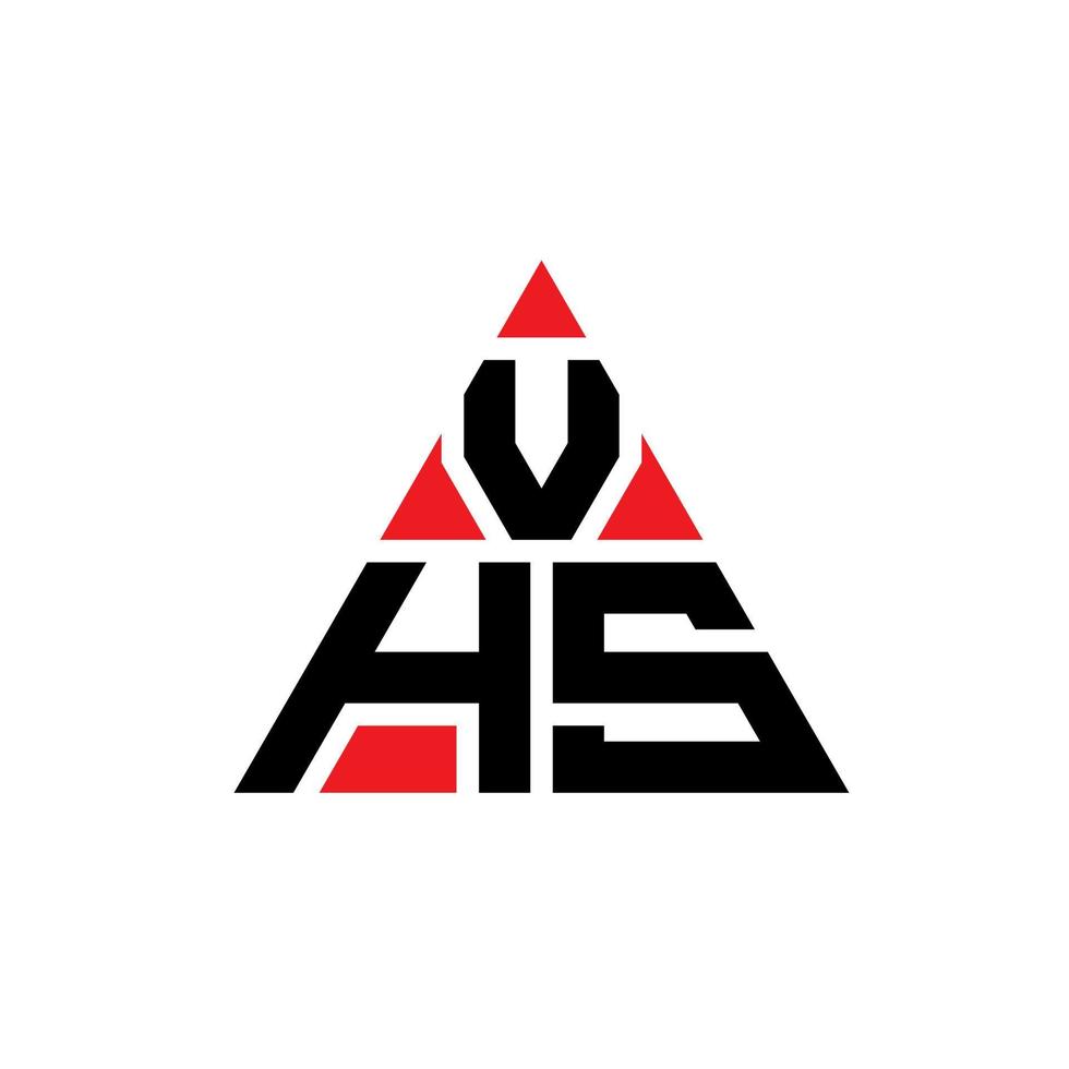 vhs Dreiecksbuchstaben-Logo-Design mit Dreiecksform. VHS-Dreieck-Logo-Design-Monogramm. VHS-Dreieck-Vektor-Logo-Vorlage mit roter Farbe. vhs dreieckiges Logo einfaches, elegantes und luxuriöses Logo. vektor