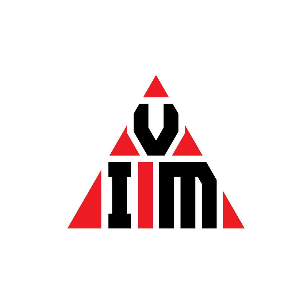 Vim-Dreieck-Buchstaben-Logo-Design mit Dreiecksform. Vim-Dreieck-Logo-Design-Monogramm. Vim-Dreieck-Vektor-Logo-Vorlage mit roter Farbe. Vim dreieckiges Logo einfaches, elegantes und luxuriöses Logo. vektor