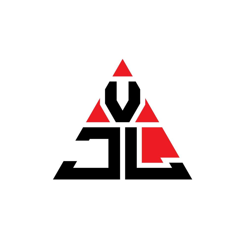 vjl triangel bokstavslogotypdesign med triangelform. vjl triangel logotyp design monogram. vjl triangel vektor logotyp mall med röd färg. vjl trekantig logotyp enkel, elegant och lyxig logotyp.