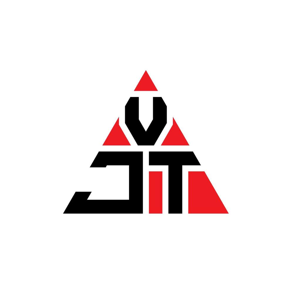 vjt Dreiecksbuchstaben-Logo-Design mit Dreiecksform. Vjt-Dreieck-Logo-Design-Monogramm. vjt-Dreieck-Vektor-Logo-Vorlage mit roter Farbe. vjt dreieckiges Logo einfaches, elegantes und luxuriöses Logo. vektor