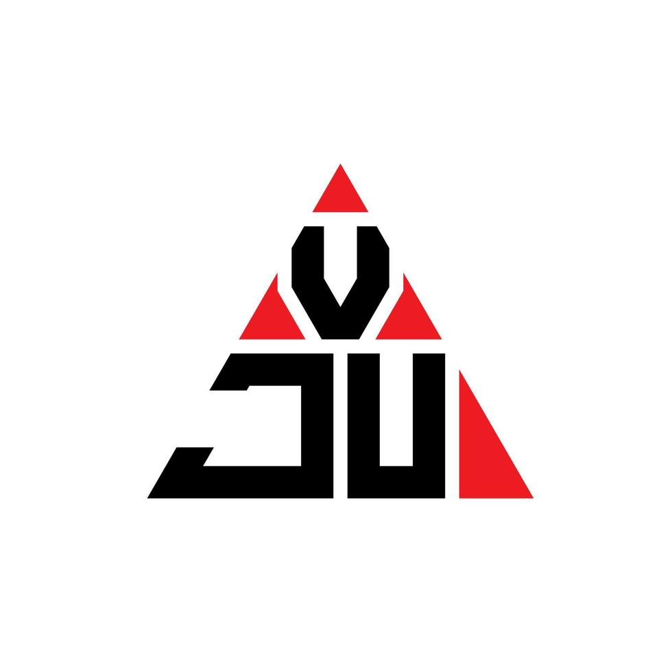 vju triangel bokstavslogotyp design med triangelform. vju triangel logotyp design monogram. vju triangel vektor logotyp mall med röd färg. vju triangulär logotyp enkel, elegant och lyxig logotyp.