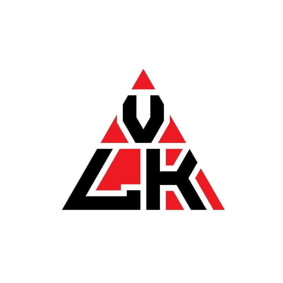 Vlk-Dreieck-Buchstaben-Logo-Design mit Dreiecksform. Vlk-Dreieck-Logo-Design-Monogramm. Vlk-Dreieck-Vektor-Logo-Vorlage mit roter Farbe. vlk dreieckiges Logo einfaches, elegantes und luxuriöses Logo. vektor