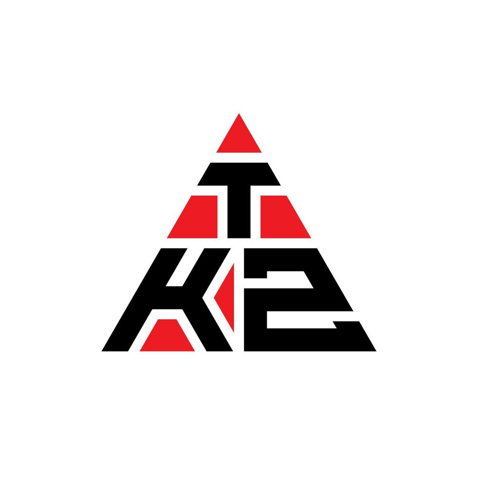tkz triangel bokstavslogotypdesign med triangelform. tkz triangel logotyp design monogram. tkz triangel vektor logotyp mall med röd färg. tkz triangulär logotyp enkel, elegant och lyxig logotyp.