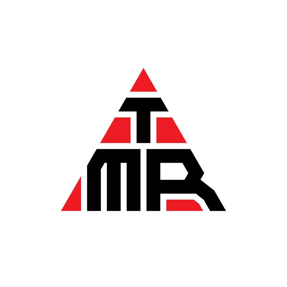 tmr-Dreieck-Buchstaben-Logo-Design mit Dreiecksform. tmr-Dreieck-Logo-Design-Monogramm. tmr-Dreieck-Vektor-Logo-Vorlage mit roter Farbe. tmr dreieckiges Logo einfaches, elegantes und luxuriöses Logo. vektor