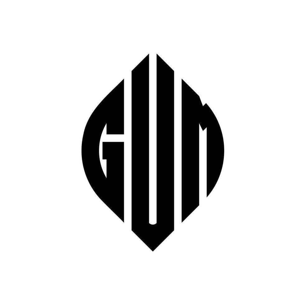 gum cirkel bokstavslogotyp design med cirkel och ellipsform. gummi ellips bokstäver med typografisk stil. de tre initialerna bildar en cirkellogotyp. tuggummi cirkel emblem abstrakt monogram brev märke vektor. vektor