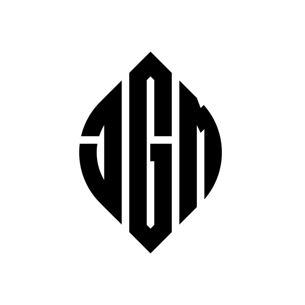 jgm cirkelbokstavslogotypdesign med cirkel- och ellipsform. jgm ellipsbokstäver med typografisk stil. de tre initialerna bildar en cirkellogotyp. jgm cirkel emblem abstrakt monogram bokstav märke vektor. vektor