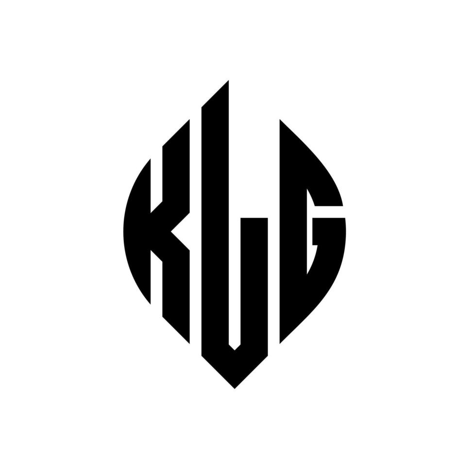 klg-Kreisbuchstaben-Logo-Design mit Kreis- und Ellipsenform. klg Ellipsenbuchstaben mit typografischem Stil. Die drei Initialen bilden ein Kreislogo. klg-Kreis-Emblem abstrakter Monogramm-Buchstaben-Markierungsvektor. vektor