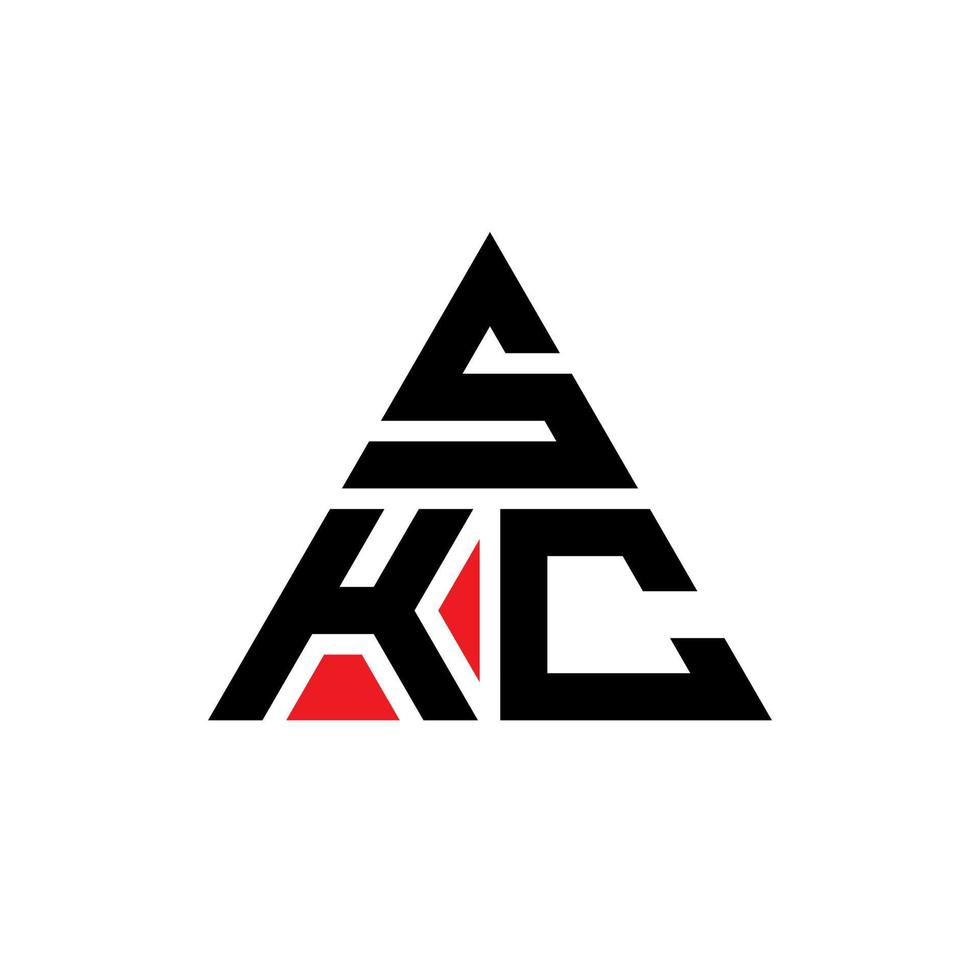 skc-Dreieck-Buchstaben-Logo-Design mit Dreiecksform. skc-Dreieck-Logo-Design-Monogramm. skc-Dreieck-Vektor-Logo-Vorlage mit roter Farbe. skc dreieckiges Logo einfaches, elegantes und luxuriöses Logo. vektor