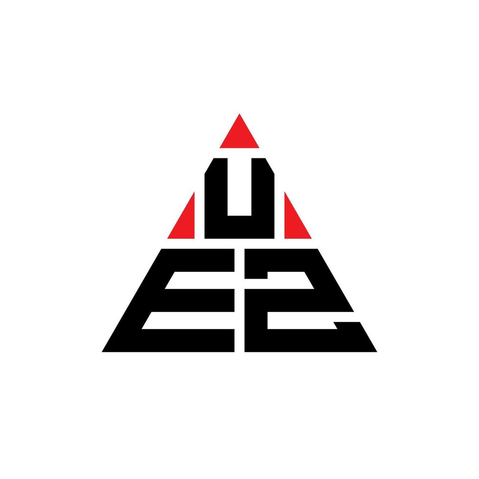 uez triangel bokstavslogotypdesign med triangelform. uez triangel logotyp design monogram. uez triangel vektor logotyp mall med röd färg. uez trekantig logotyp enkel, elegant och lyxig logotyp.