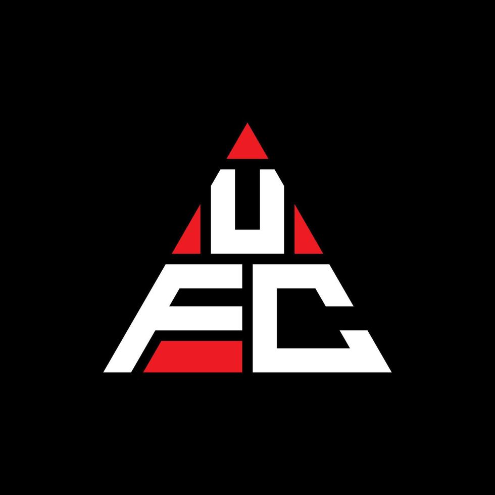 UFC-Dreieck-Buchstaben-Logo-Design mit Dreiecksform. UFC-Dreieck-Logo-Design-Monogramm. UFC-Dreieck-Vektor-Logo-Vorlage mit roter Farbe. ufc dreieckiges Logo einfaches, elegantes und luxuriöses Logo. vektor