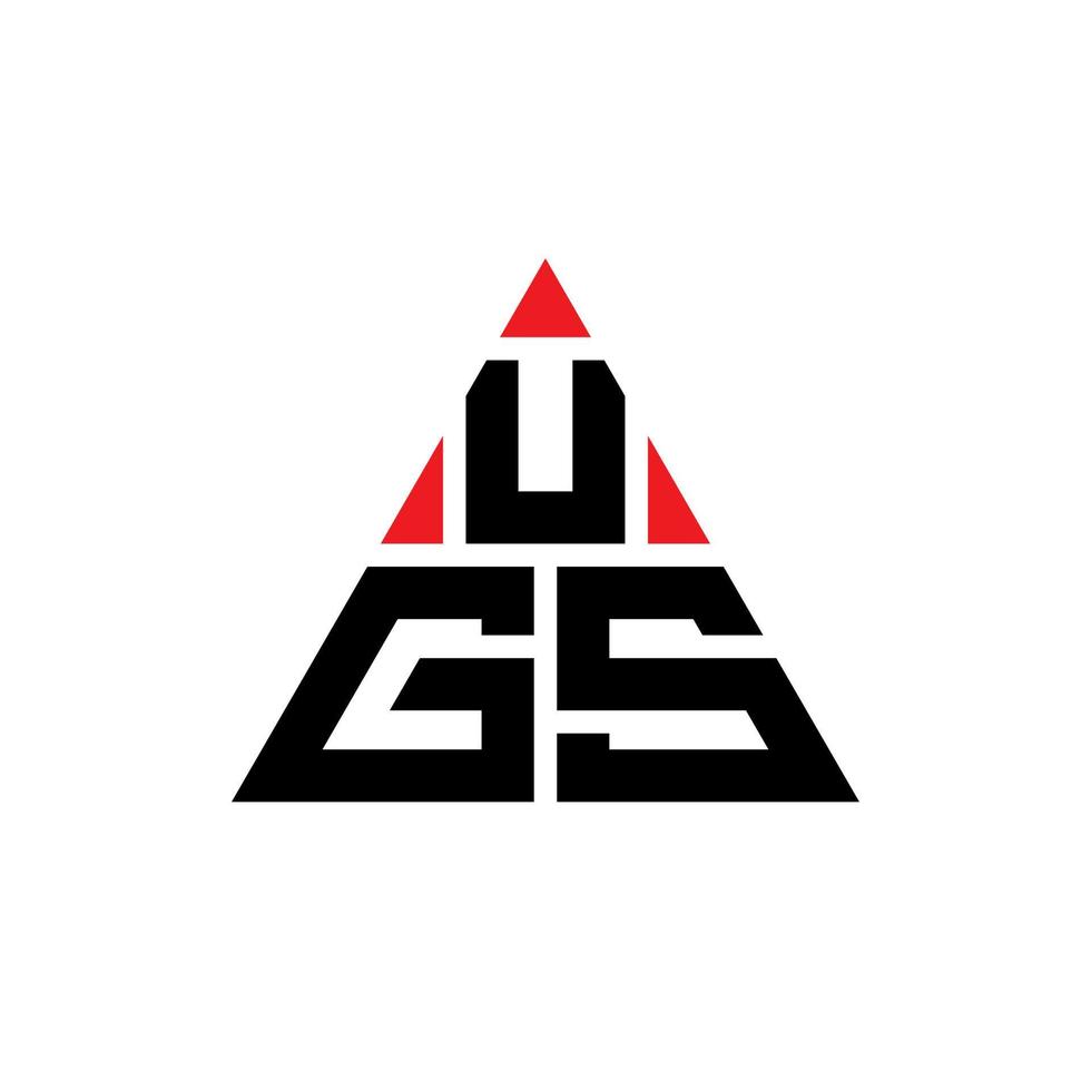 ugs-Dreieck-Buchstaben-Logo-Design mit Dreiecksform. ugs-Dreieck-Logo-Design-Monogramm. ugs-Dreieck-Vektor-Logo-Vorlage mit roter Farbe. ugs dreieckiges logo einfaches, elegantes und luxuriöses logo. vektor