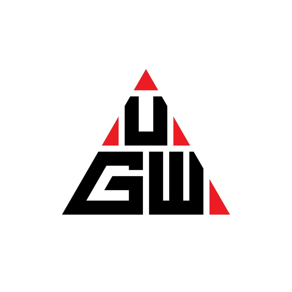 ugw Dreiecksbuchstaben-Logo-Design mit Dreiecksform. Ugw-Dreieck-Logo-Design-Monogramm. ugw-Dreieck-Vektor-Logo-Vorlage mit roter Farbe. ugw dreieckiges Logo einfaches, elegantes und luxuriöses Logo. vektor
