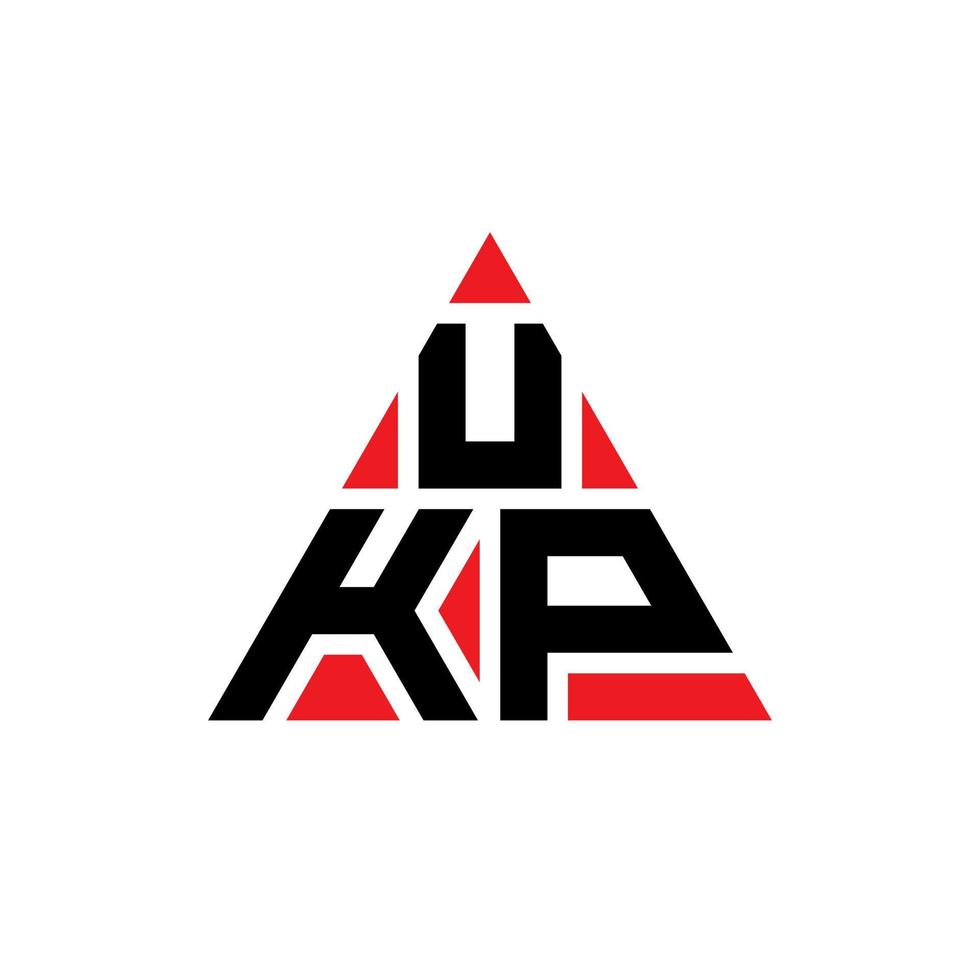 ukp-Dreieck-Buchstaben-Logo-Design mit Dreiecksform. Ukp-Dreieck-Logo-Design-Monogramm. Ukp-Dreieck-Vektor-Logo-Vorlage mit roter Farbe. ukp dreieckiges logo einfaches, elegantes und luxuriöses logo. vektor