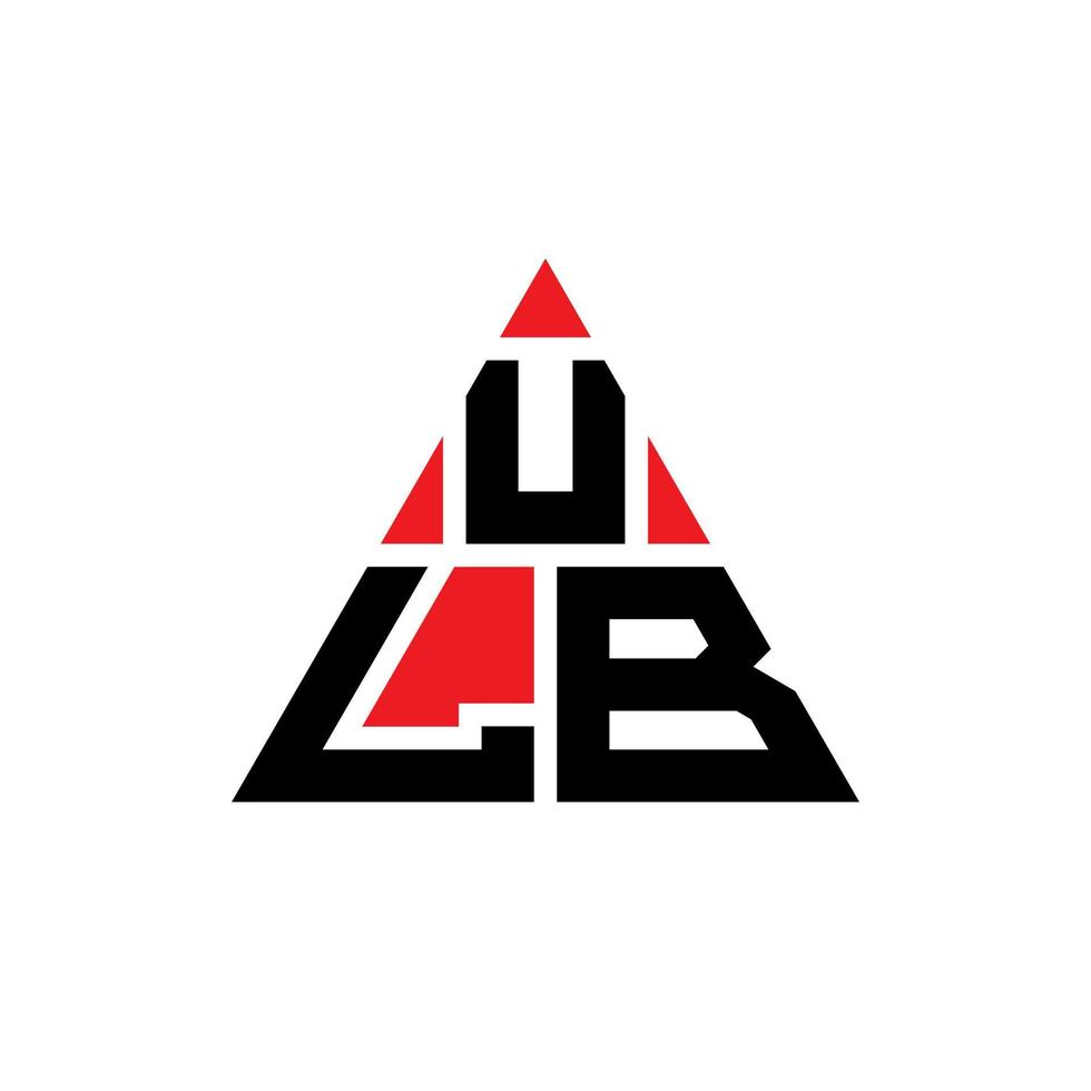ulb-Dreieck-Buchstaben-Logo-Design mit Dreiecksform. ulb-Dreieck-Logo-Design-Monogramm. ulb-Dreieck-Vektor-Logo-Vorlage mit roter Farbe. ulb dreieckiges logo einfaches, elegantes und luxuriöses logo. vektor