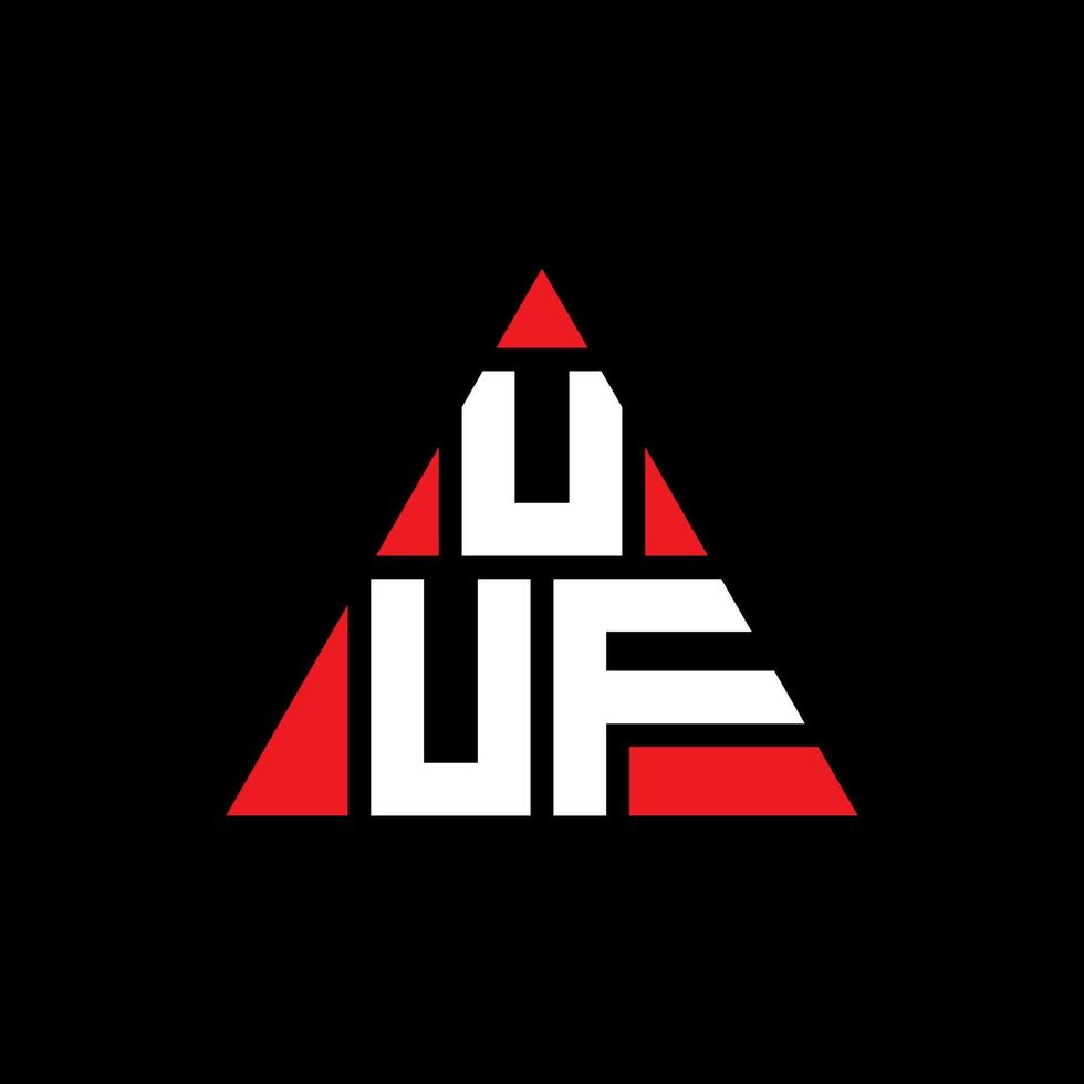 Uuf-Dreieck-Buchstaben-Logo-Design mit Dreiecksform. uuf-Dreieck-Logo-Design-Monogramm. uuf-Dreieck-Vektor-Logo-Vorlage mit roter Farbe. uuf dreieckiges Logo einfaches, elegantes und luxuriöses Logo. vektor