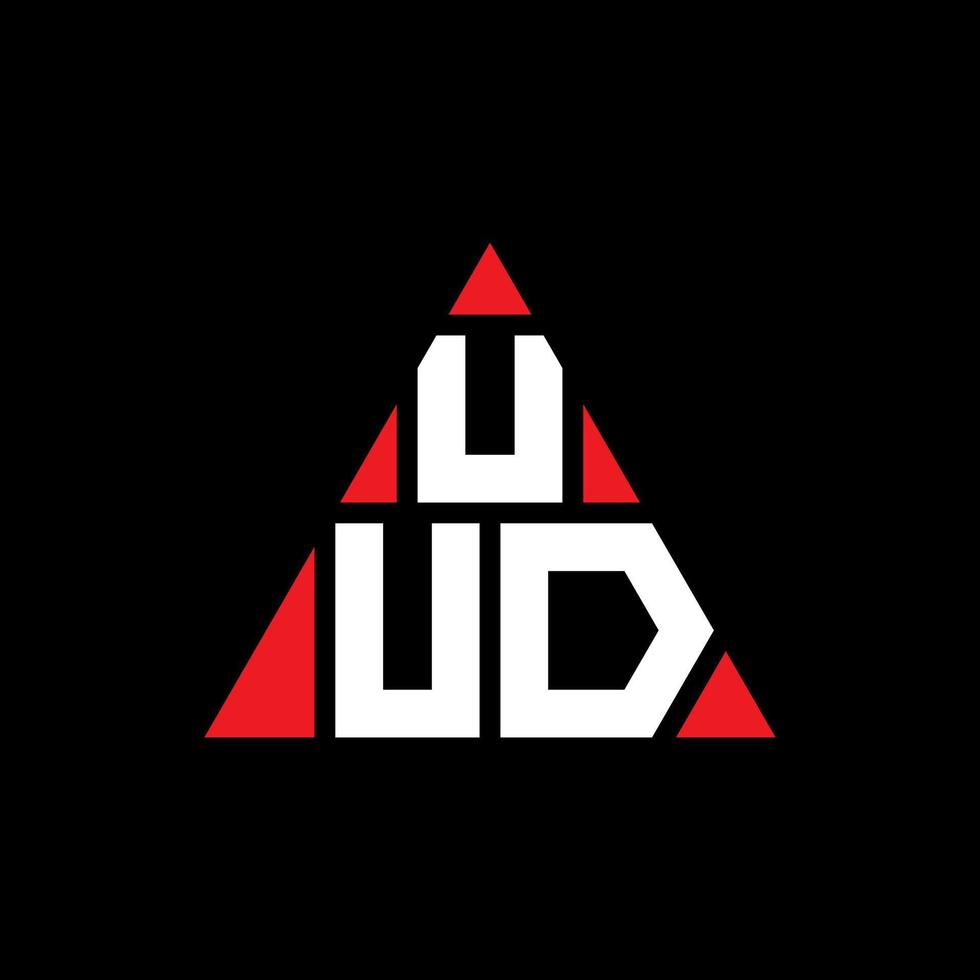 UUD-Dreieck-Buchstaben-Logo-Design mit Dreiecksform. UUD-Dreieck-Logo-Design-Monogramm. Uud-Dreieck-Vektor-Logo-Vorlage mit roter Farbe. uud dreieckiges Logo einfaches, elegantes und luxuriöses Logo. vektor