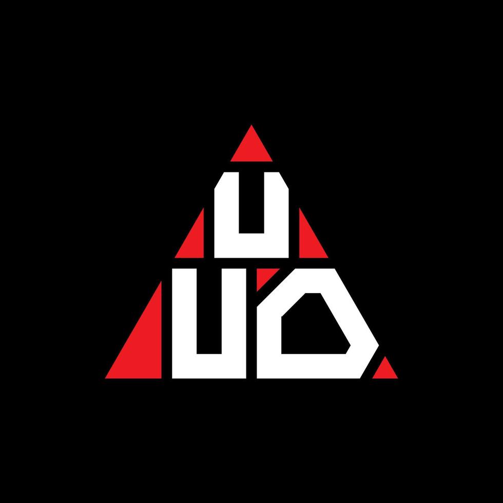 uuo triangelbokstavslogotypdesign med triangelform. uuo triangel logotyp design monogram. uuo triangel vektor logotyp mall med röd färg. uuo trekantig logotyp enkel, elegant och lyxig logotyp.