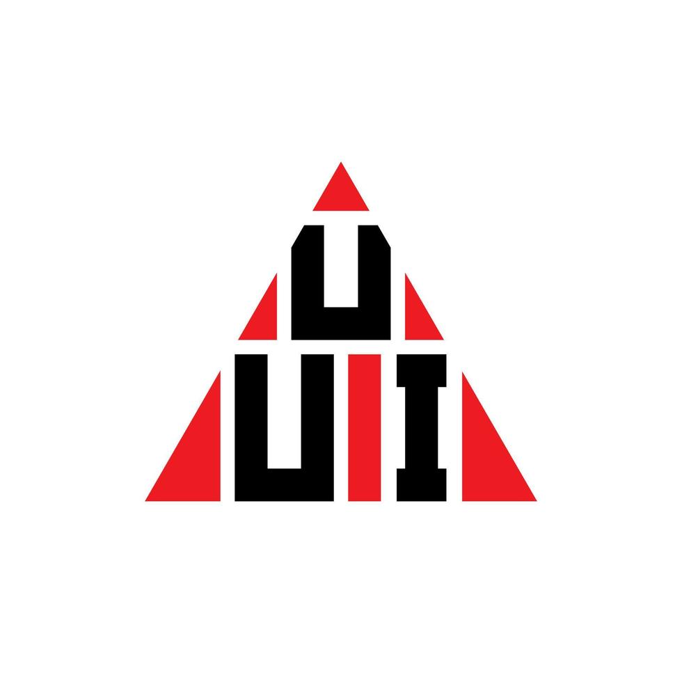 uui triangel bokstavslogotypdesign med triangelform. uui triangel logotyp design monogram. uui triangel vektor logotyp mall med röd färg. uui trekantig logotyp enkel, elegant och lyxig logotyp.