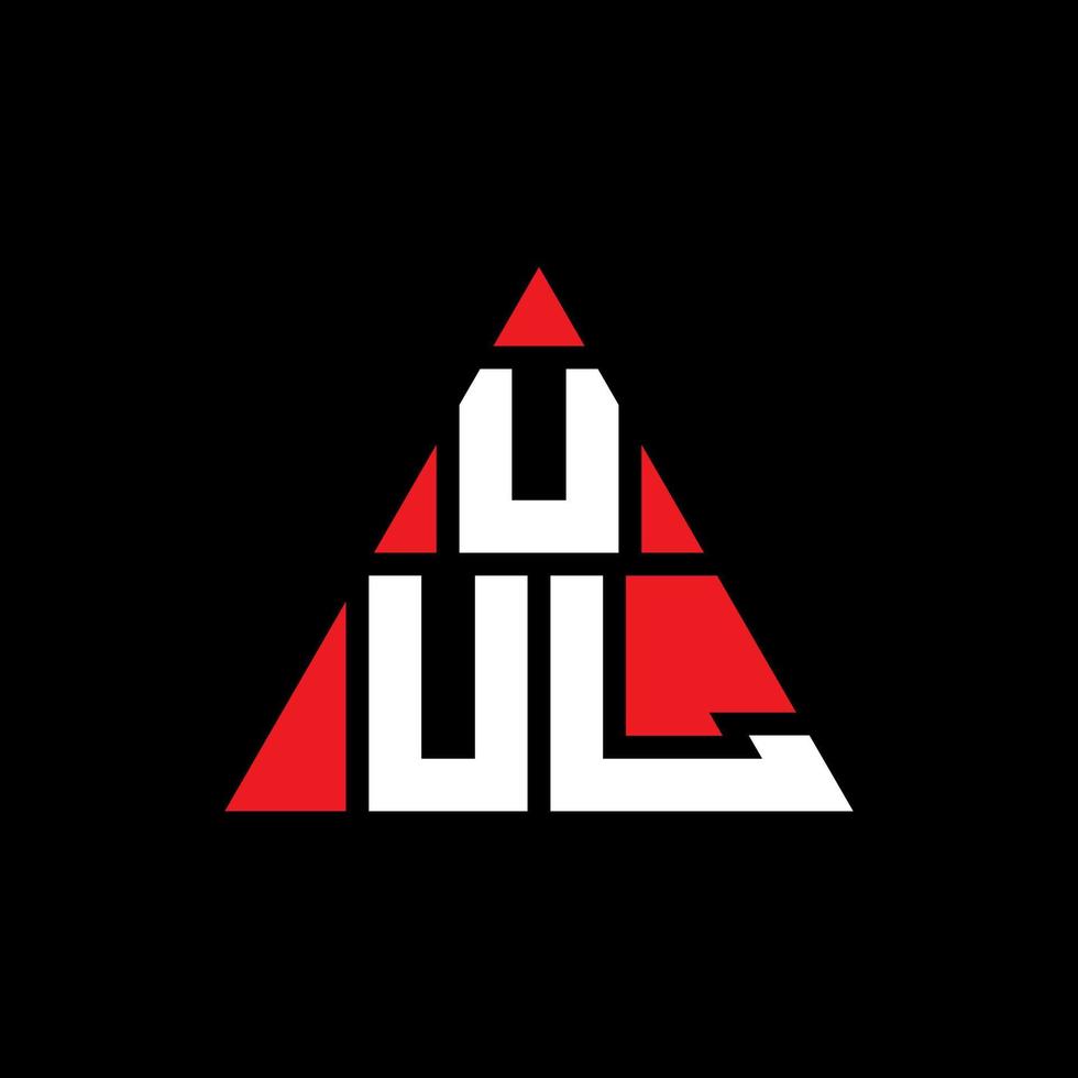 uul triangel bokstavslogotypdesign med triangelform. uul triangel logotyp design monogram. uul triangel vektor logotyp mall med röd färg. uul trekantig logotyp enkel, elegant och lyxig logotyp.