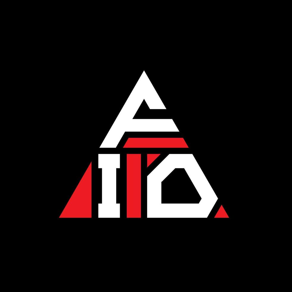 fio triangel bokstavslogotypdesign med triangelform. fio triangel logotyp design monogram. fio triangel vektor logotyp mall med röd färg. fio triangulär logotyp enkel, elegant och lyxig logotyp.