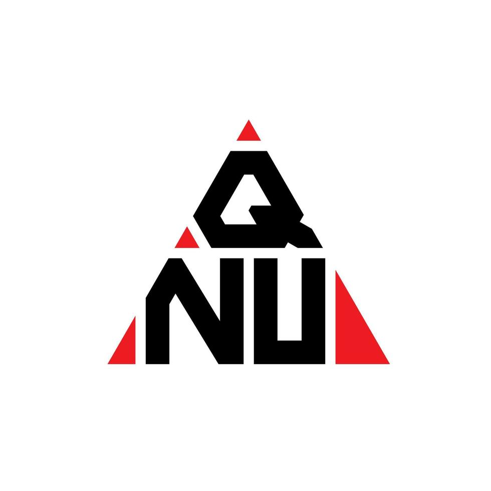 qnu Dreiecksbuchstaben-Logo-Design mit Dreiecksform. qnu Dreieck-Logo-Design-Monogramm. qnu-Dreieck-Vektor-Logo-Vorlage mit roter Farbe. qnu dreieckiges Logo einfaches, elegantes und luxuriöses Logo. vektor