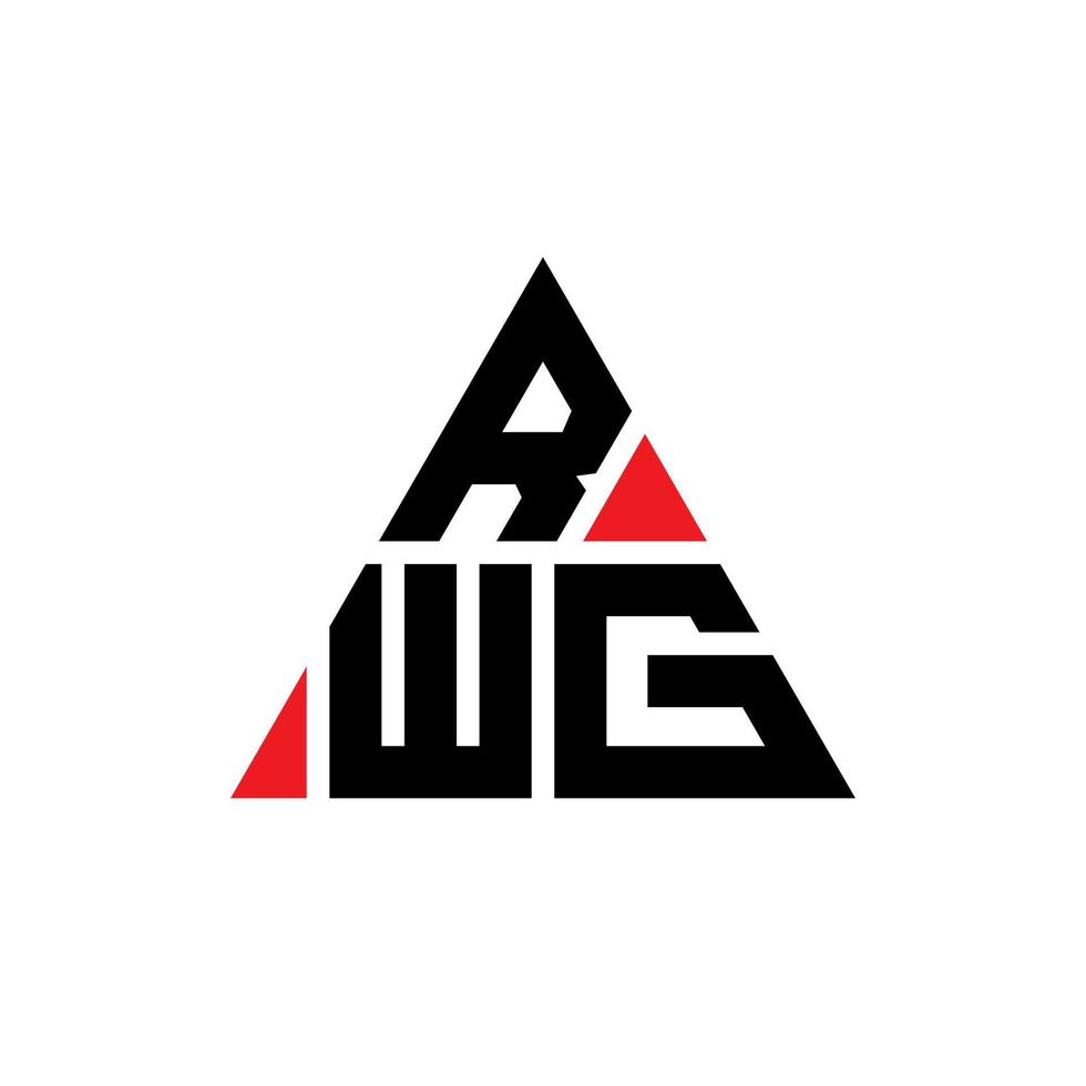 rwg-Dreieck-Buchstaben-Logo-Design mit Dreiecksform. RWG-Dreieck-Logo-Design-Monogramm. RWG-Dreieck-Vektor-Logo-Vorlage mit roter Farbe. rwg dreieckiges Logo einfaches, elegantes und luxuriöses Logo. vektor