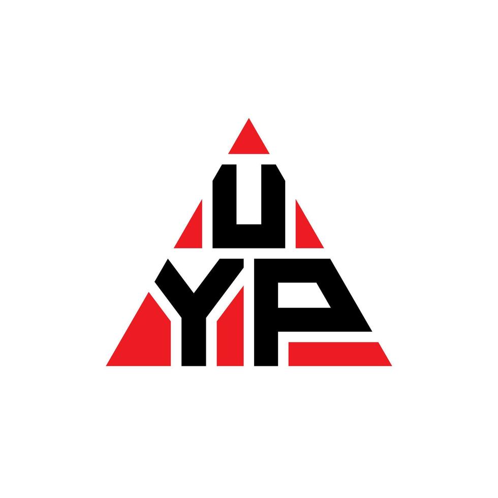 uyp-Dreieck-Buchstaben-Logo-Design mit Dreiecksform. uyp-Dreieck-Logo-Design-Monogramm. uyp-Dreieck-Vektor-Logo-Vorlage mit roter Farbe. uyp dreieckiges Logo einfaches, elegantes und luxuriöses Logo. vektor