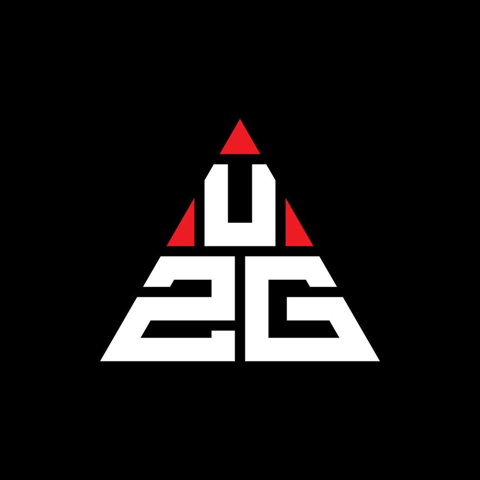 uzg-Dreieck-Buchstaben-Logo-Design mit Dreiecksform. uzg-Dreieck-Logo-Design-Monogramm. uzg-Dreieck-Vektor-Logo-Vorlage mit roter Farbe. uzg dreieckiges Logo einfaches, elegantes und luxuriöses Logo. vektor