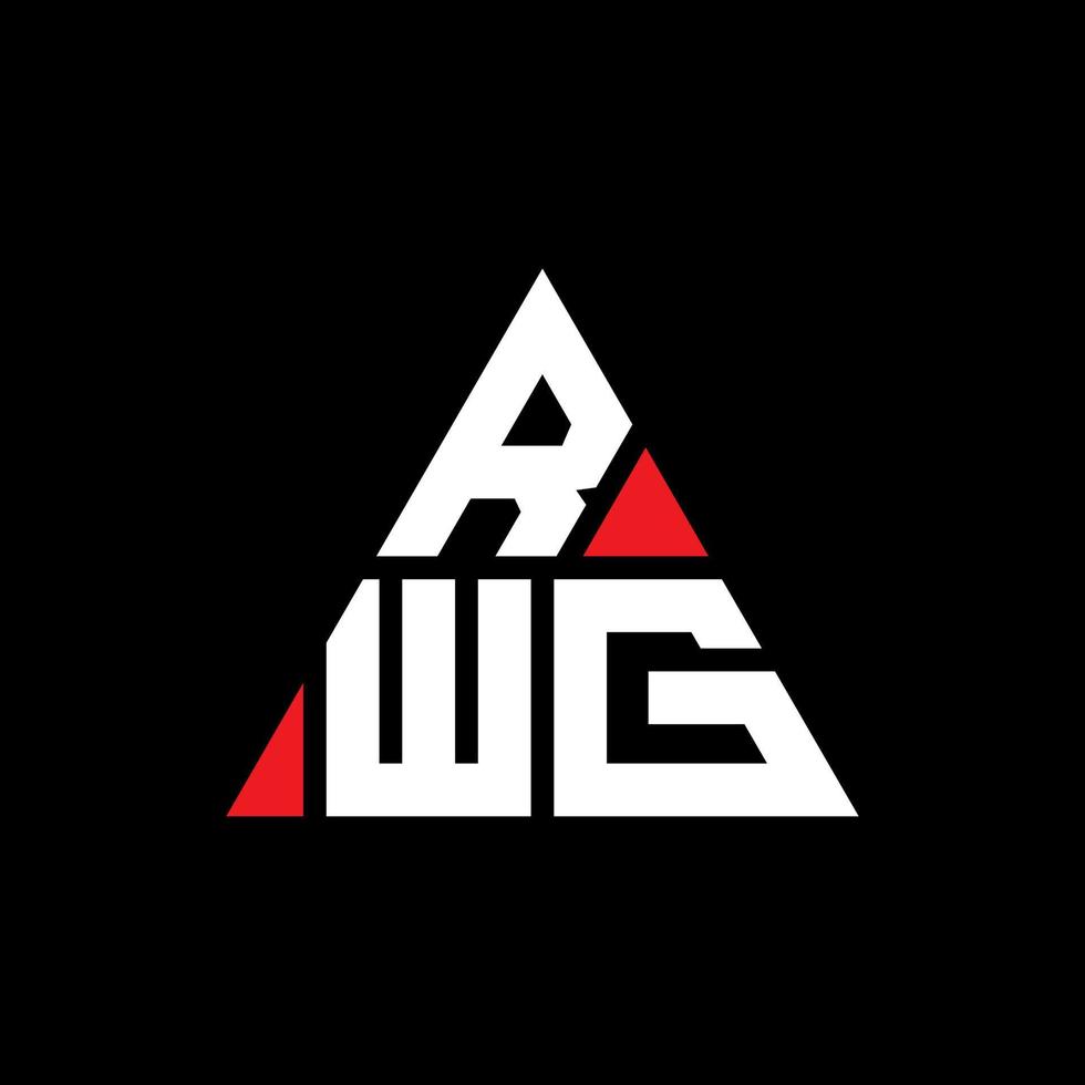 rwg triangel bokstavslogotypdesign med triangelform. rwg triangel logotyp design monogram. rwg triangel vektor logotyp mall med röd färg. rwg triangulär logotyp enkel, elegant och lyxig logotyp.