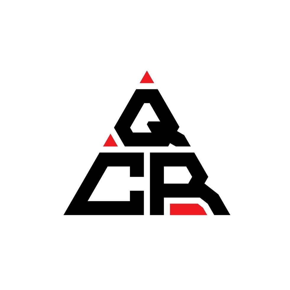 qcr triangel bokstavslogotypdesign med triangelform. qcr triangel logotyp design monogram. qcr triangel vektor logotyp mall med röd färg. qcr triangulär logotyp enkel, elegant och lyxig logotyp.
