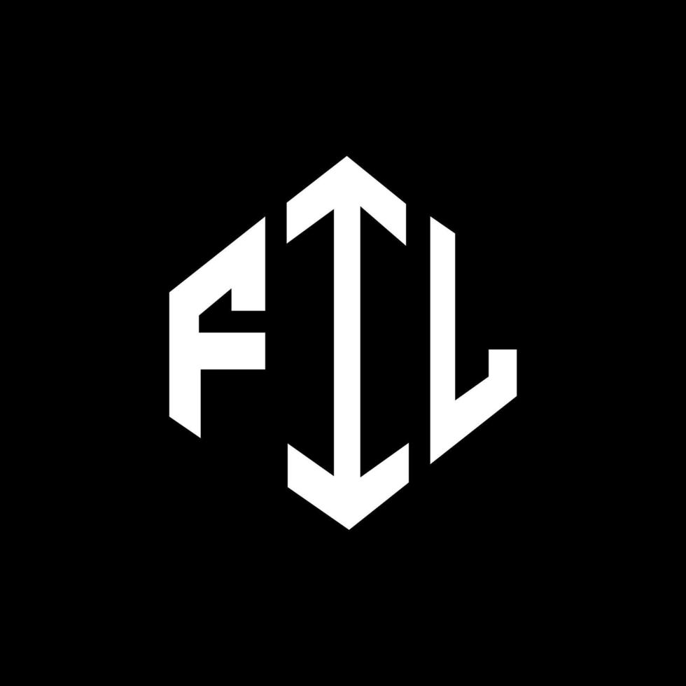 fil letter logotyp design med polygon form. fil polygon och kubform logotypdesign. fil hexagon vektor logotyp mall vita och svarta färger. fil monogram, affärs- och fastighetslogotyp.