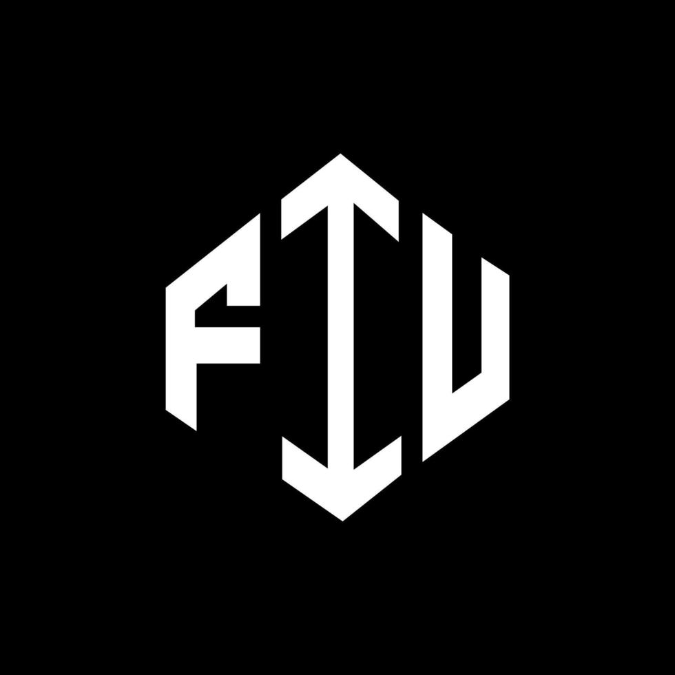 fiu letter logotyp design med polygon form. fiu polygon och kubformad logotypdesign. fiu hexagon vektor logotyp mall vita och svarta färger. fiu monogram, affärs- och fastighetslogotyp.