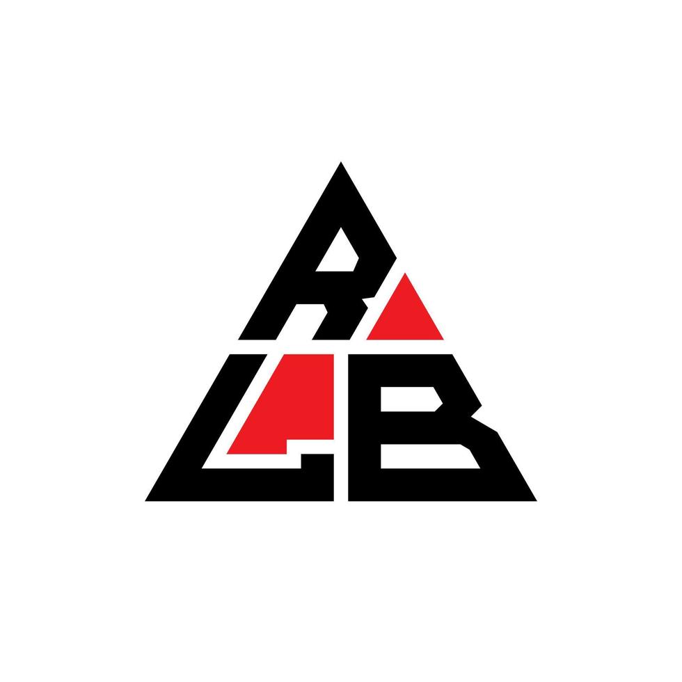 rlb-Dreieck-Buchstaben-Logo-Design mit Dreiecksform. rlb-Dreieck-Logo-Design-Monogramm. rlb-Dreieck-Vektor-Logo-Vorlage mit roter Farbe. rlb dreieckiges logo einfaches, elegantes und luxuriöses logo. vektor