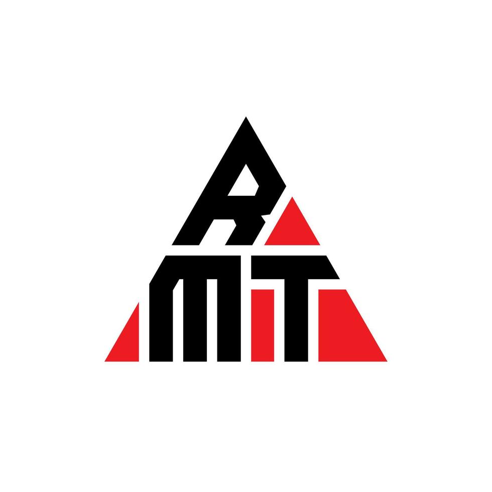 rmt-Dreieck-Buchstaben-Logo-Design mit Dreiecksform. RMT-Dreieck-Logo-Design-Monogramm. RMT-Dreieck-Vektor-Logo-Vorlage mit roter Farbe. rmt dreieckiges logo einfaches, elegantes und luxuriöses logo. vektor