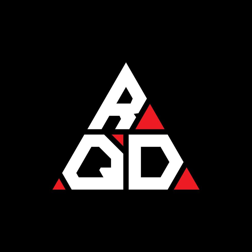 rqd triangel bokstavslogotypdesign med triangelform. rqd triangel logotyp design monogram. rqd triangel vektor logotyp mall med röd färg. rqd triangulär logotyp enkel, elegant och lyxig logotyp.